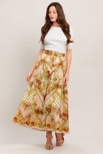 PALACE ROSE STATEMENT WOVEN CIRCLE MIDI SKIRT Flying Tomato