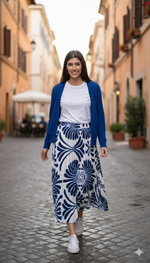 Ocean Petal Pleated Skirt