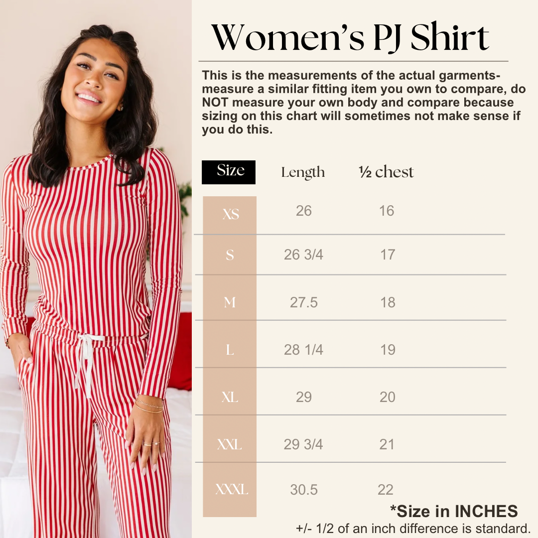 Red Stripes | Women’s PJ TOP - By Baano