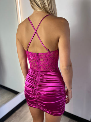 Pia Mini Dress - Fuchsia - By Baano