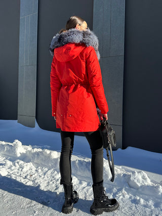 Genuine Silver Fox Fur Rabbit Fur Insulated Parka - By Baano