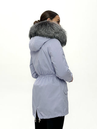 Genuine Silver Fox Fur Trim Rabbit Fur Insulated Parka - By Baano