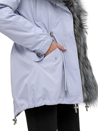 Genuine Silver Fox Fur Trim Rabbit Fur Insulated Parka - By Baano