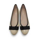 Emma- Women's Ivory Patent Leather Ballerina Flat Shoes