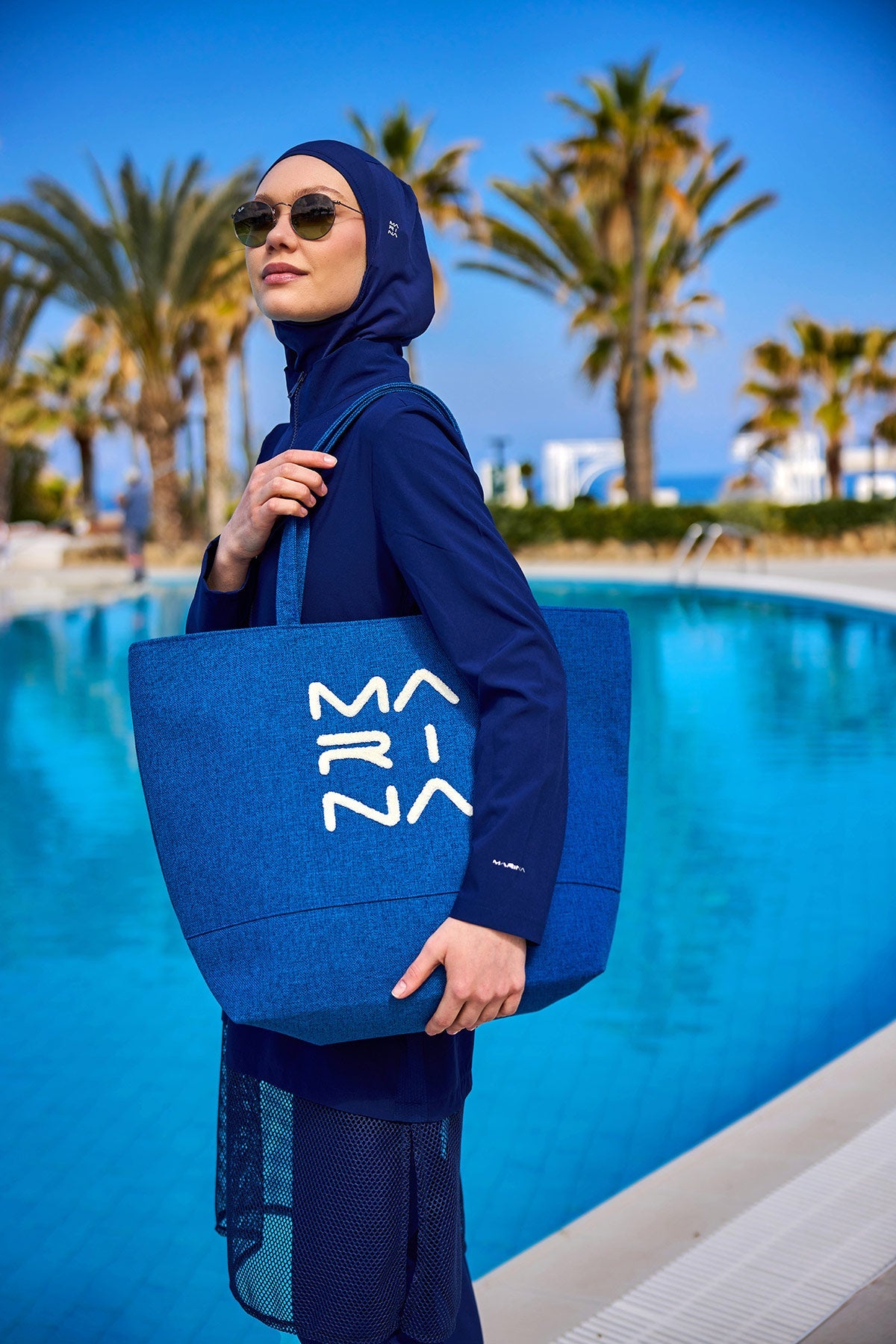 Blue Beach Bag with Zipper CA2501-4 - By Baano