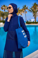 Blue Beach Bag with Zipper CA2501-4 - By Baano