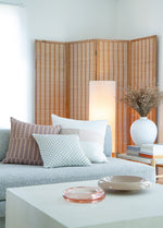 Checkered Brocade Pillow - Grey & White