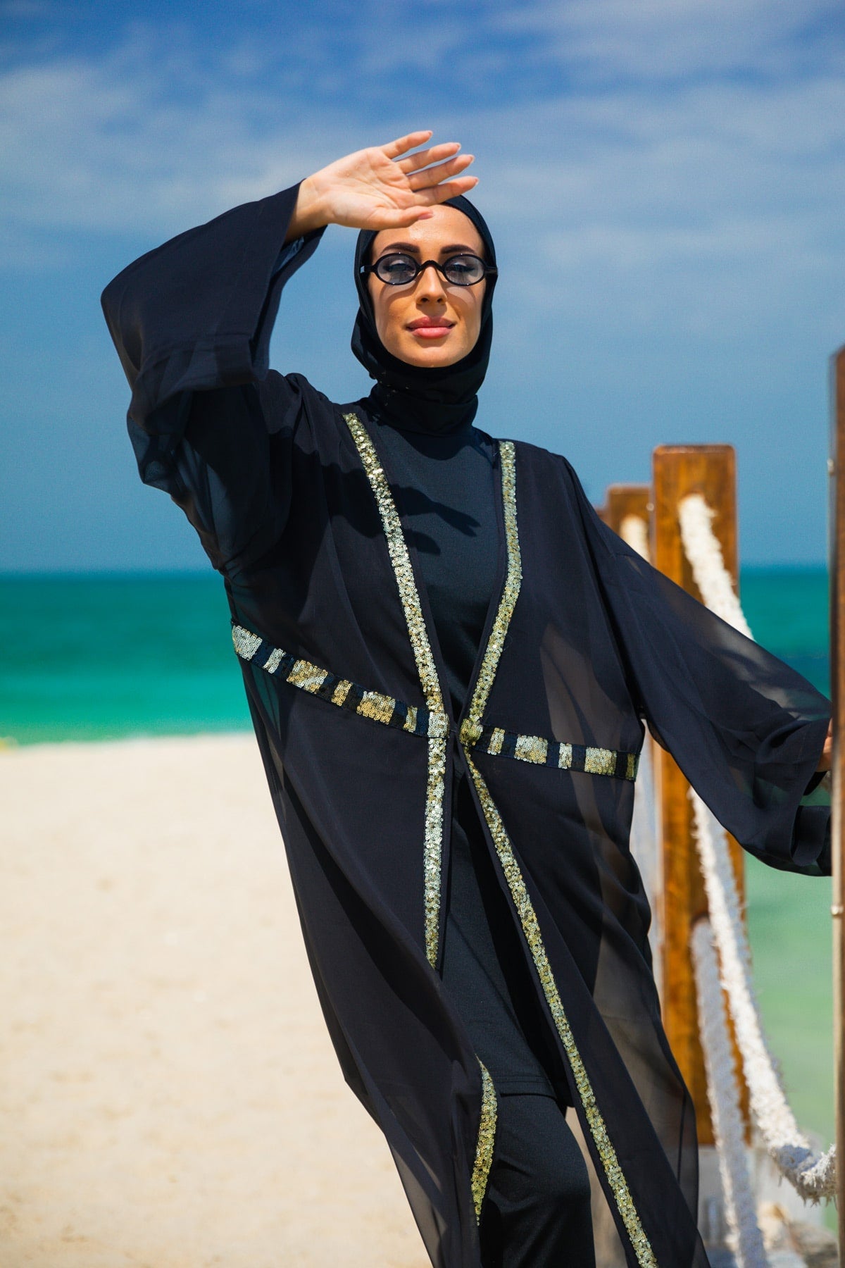 Black Pareo Kimono P2346 - By Baano