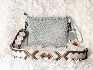The Bella Woven Neoprene Crossbody - Gray