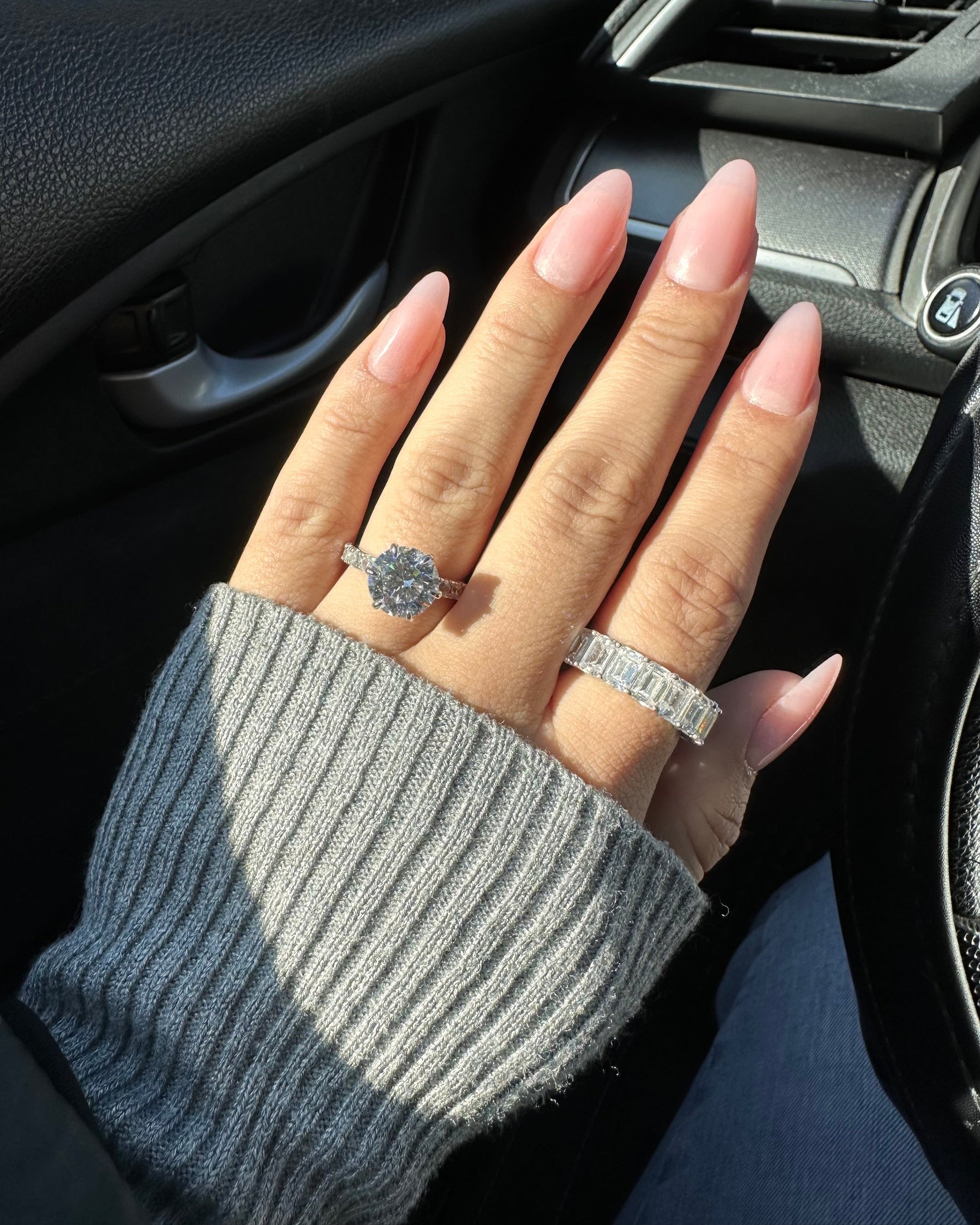 3.5ct Round Cut Moissanite Double Hidden Halo Engagement Ring Ring Deluxe Fine Jewelry