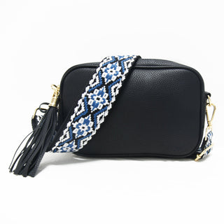 The Luna | Camera Crossbody With Medallion Strap Black