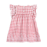 Pink Gingham Schiffli Embroidery Mia Dress - By Baano