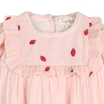 Strawberry Embroidered Dress in Pale Pink - By Baano