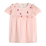 Strawberry Embroidered Dress in Pale Pink - By Baano