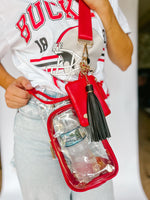 Clear HydroBag® Stadium with Red Trim and Matching Pouch
