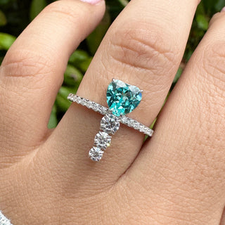 Heart & Round Cut Moissanite Ring Ring Deluxe Fine Jewelry