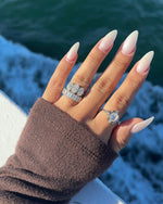 4.0ctw Three Stone Oval Cut Moissanite Engagement Ring Ring Deluxe Fine Jewelry