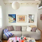 Palm Ikat Blanket in Blue & Pink