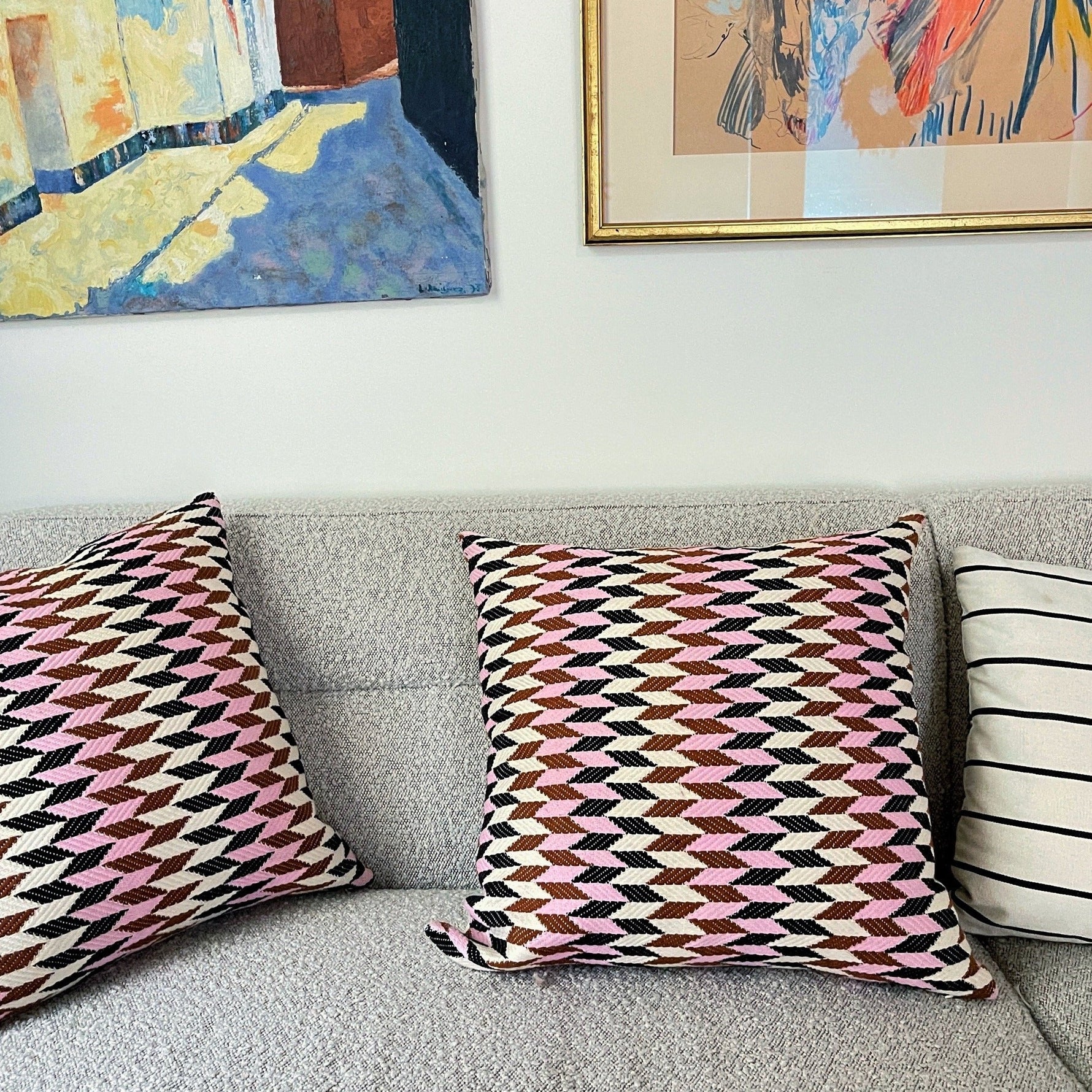 Almolonga 70s Dream Pillow - Pink & Brown 20
