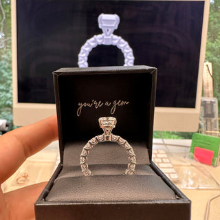 2.5ct Elongated Cushion Cut Eternity Engagement Ring Ring Deluxe Fine Jewelry