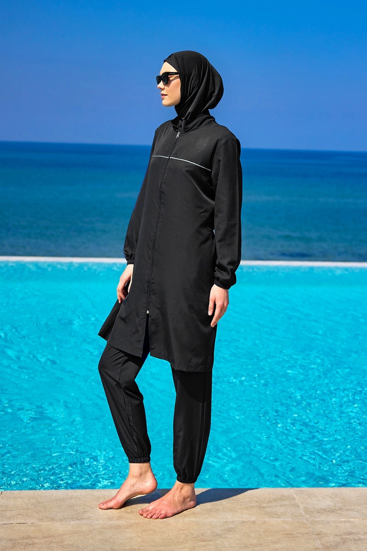 Andalus Black Full Coverage Burkini Set A2501-1 Marina Modest