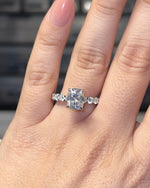 2.5ct Elongated Cushion Cut Eternity Engagement Ring Ring Deluxe Fine Jewelry