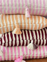 Antigua Pillow - Burgundy Stripe