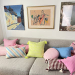 Antigua Pillow - Burgundy Stripe