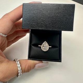 2.0ct Pear Cut Moissanite Diamond Engagement Ring Ring Deluxe Fine Jewelry