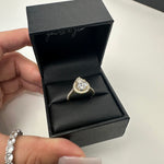 2.0ct Pear Cut Black Moissanite Halo Engagement Ring Ring Deluxe Fine Jewelry