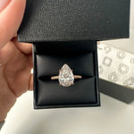 5.0ct Pear Cut Moissanite Three Row Pavè Lab Diamond Engagement Ring Ring Deluxe Fine Jewelry