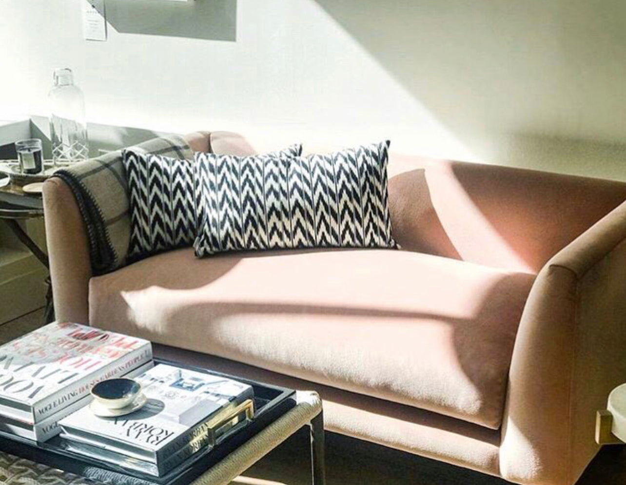 Toto Black + White Ikat Pillow