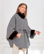 Genuine Scandinavian Mink Fur Virgin Wool Poncho - By Baano