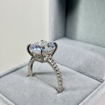 6.0ct Cuhsion Cut Moissanite Lab Diamond Accented Engagement Ring Ring Deluxe Fine Jewelry