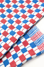 Quilted Sujani Throw Blanket - Red & Blue