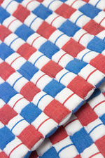 Quilted Sujani Throw Blanket - Red & Blue