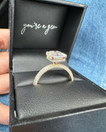 3.0ct Emerald Cut Moissanite Diamond Pavè Three Row Band Engagement Ring Ring Deluxe Fine Jewelry