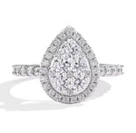 0.60tw Round Cut Cluster Lab Diamond Double Engagement Ring Ring Deluxe Fine Jewelry