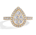 0.60tw Round Cut Cluster Lab Diamond Double Engagement Ring Ring Deluxe Fine Jewelry