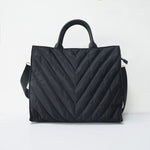 The Carmen | Chevron Stripe Large Puffer Tote