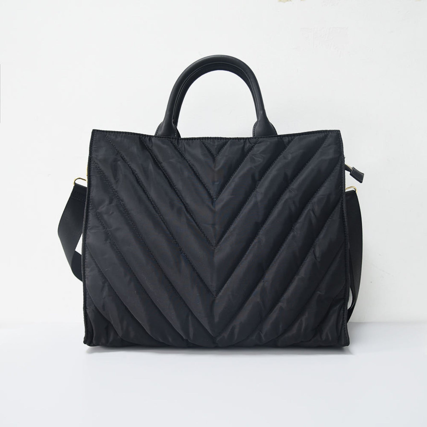 The Carmen | Chevron Stripe Large Puffer Tote