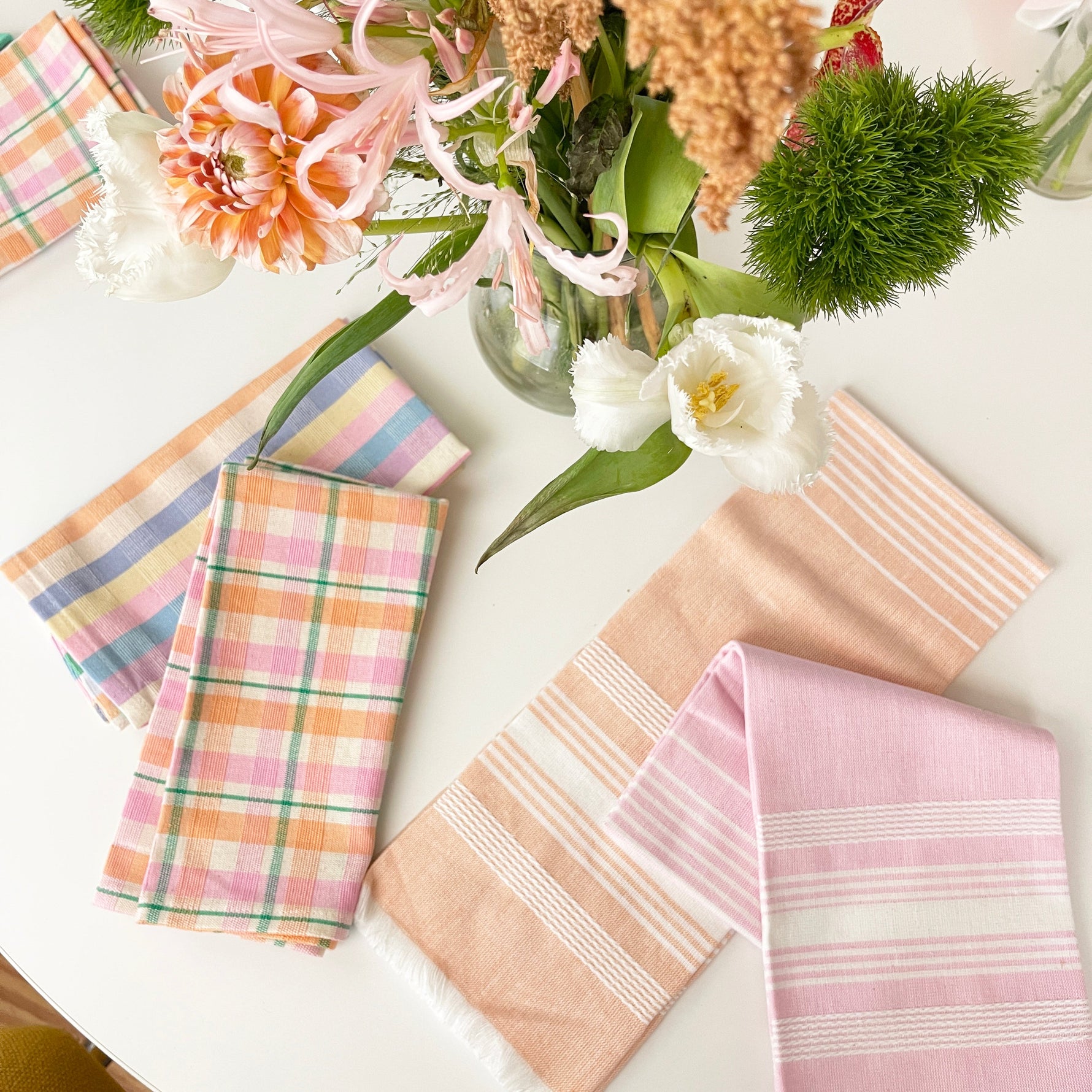 Peach Chambray Kitchen Towel