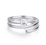 0.5ct Pear Cut Moissanite Swirl Pinky Ring Ring Deluxe Fine Jewelry