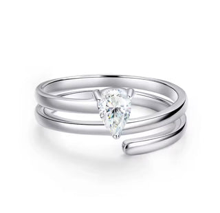 0.5ct Pear Cut Moissanite Swirl Pinky Ring Ring Deluxe Fine Jewelry