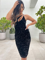 Venice Midi Dress - Black Sequin Dress - FINAL SALE - By Baano