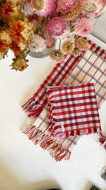 San Lucas Plaid White & Orange Kitchen Towel