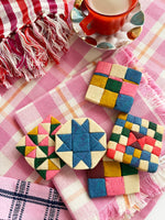 Backordered: Abigail Plaid Party Napkin in Bubblegum and Peach