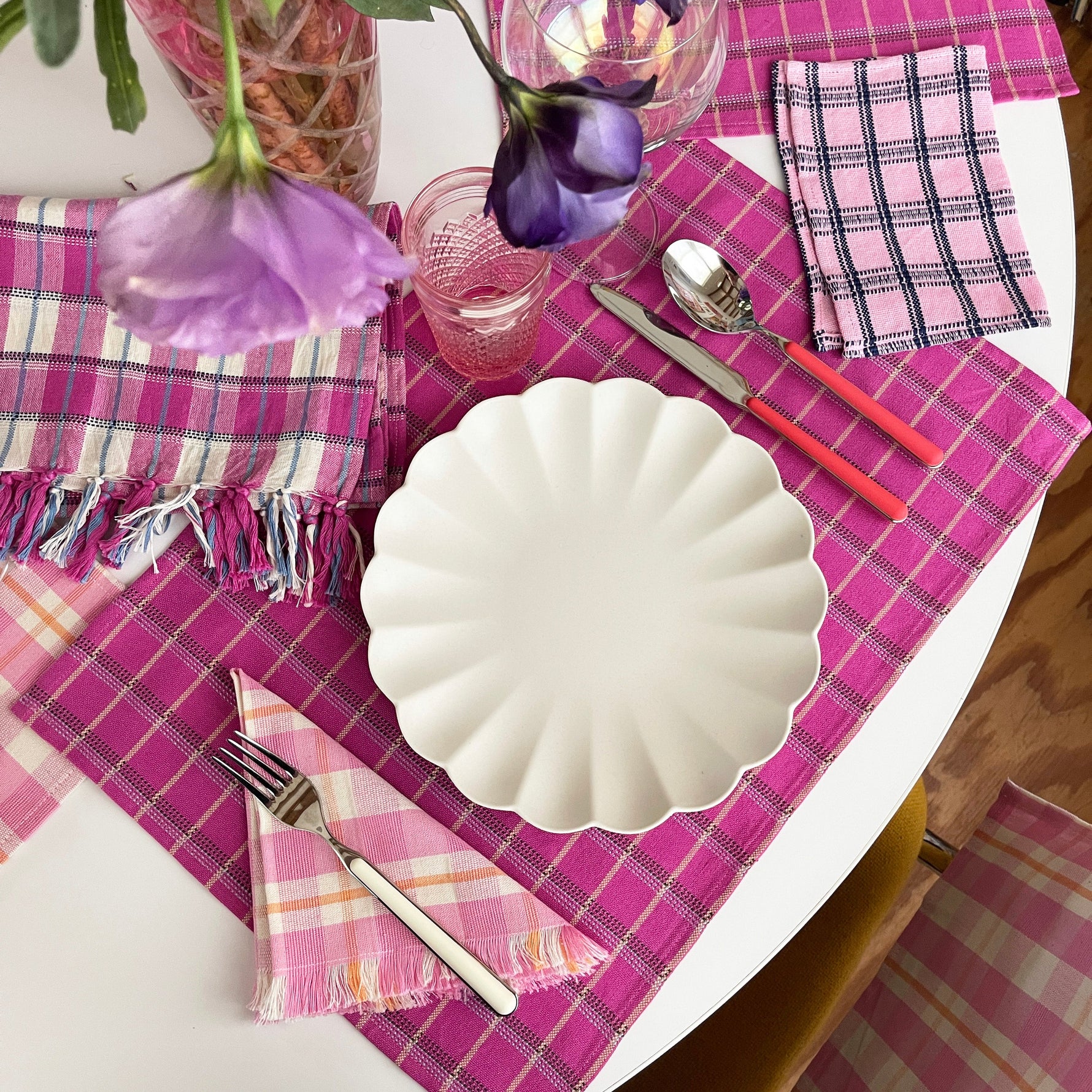 San Lucas Plaid Pink Placemat