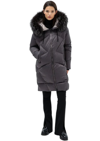 Gisèle Premium Genuine Fox Fur Trim Down Fill Coat - By Baano