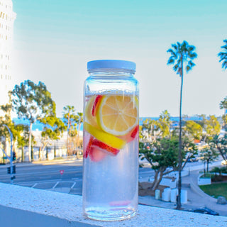 Original Series Extra Large Glass Bottles w/ White Lids, 32 oz